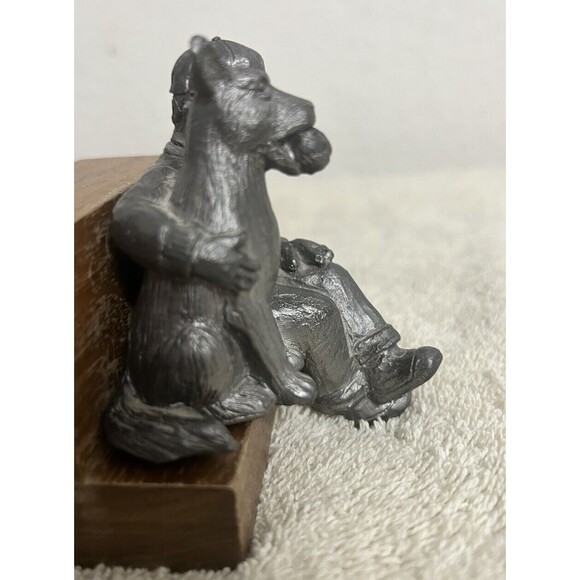 Michael Ricker Pewter Boy and HIs Puppy Dog With Ball Miniature Figurine - Picture 6 of 11